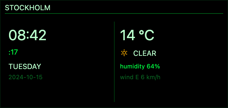 Terminal Clock + Weather