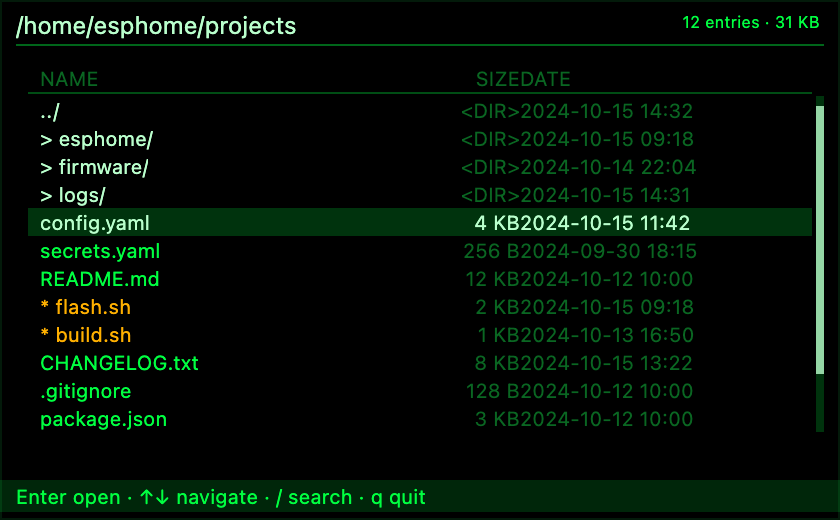 Terminal File List