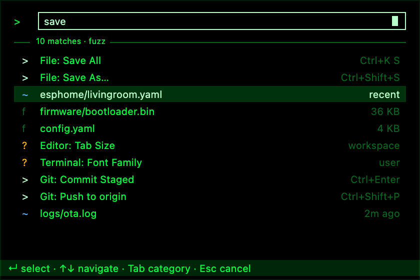 Terminal Command Palette