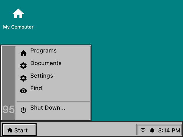 W95 Scene: Start Menu