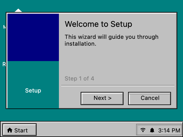 W95 Scene: Setup Wizard