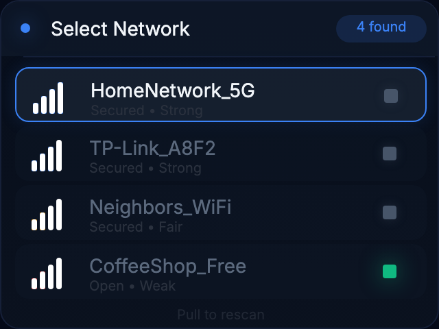 WiFi Network List