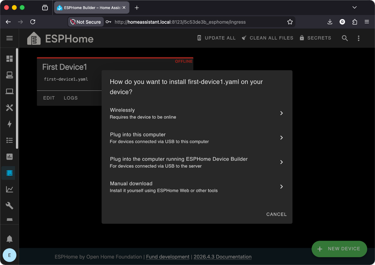 Install method selection